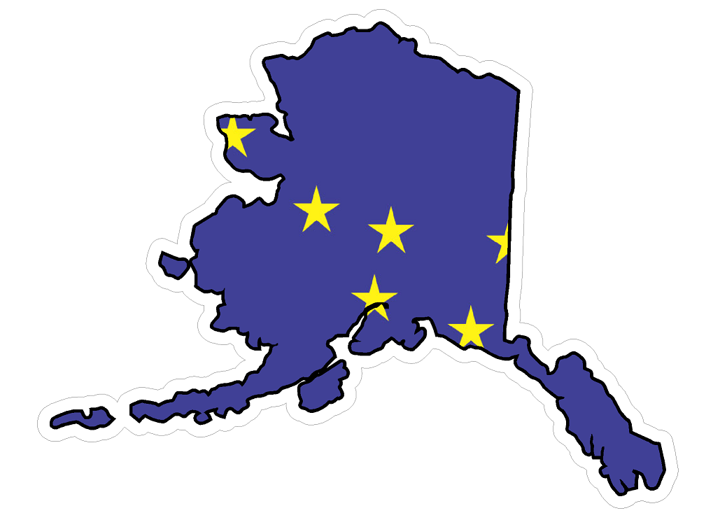 Alaska State (Q4) Shape Flag Vinyl Decal Sticker Car/Truck Laptop/Netbook Window