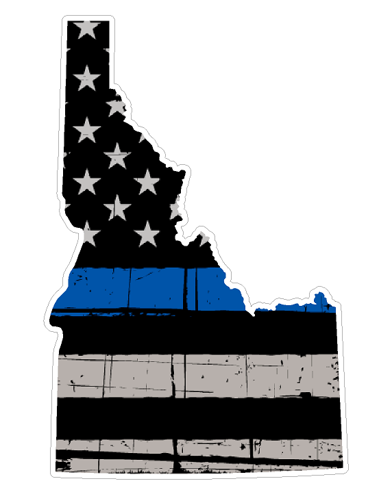 Idaho State (V13) Thin Blue Line Vinyl Decal Sticker Car/Truck Laptop/Netbook Window
