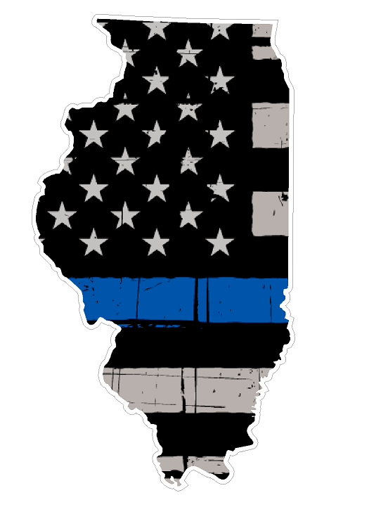 Illinois State (U14) Thin Blue Line Vinyl Yeti Tumbler Decal Sticker Laptop/Netbook