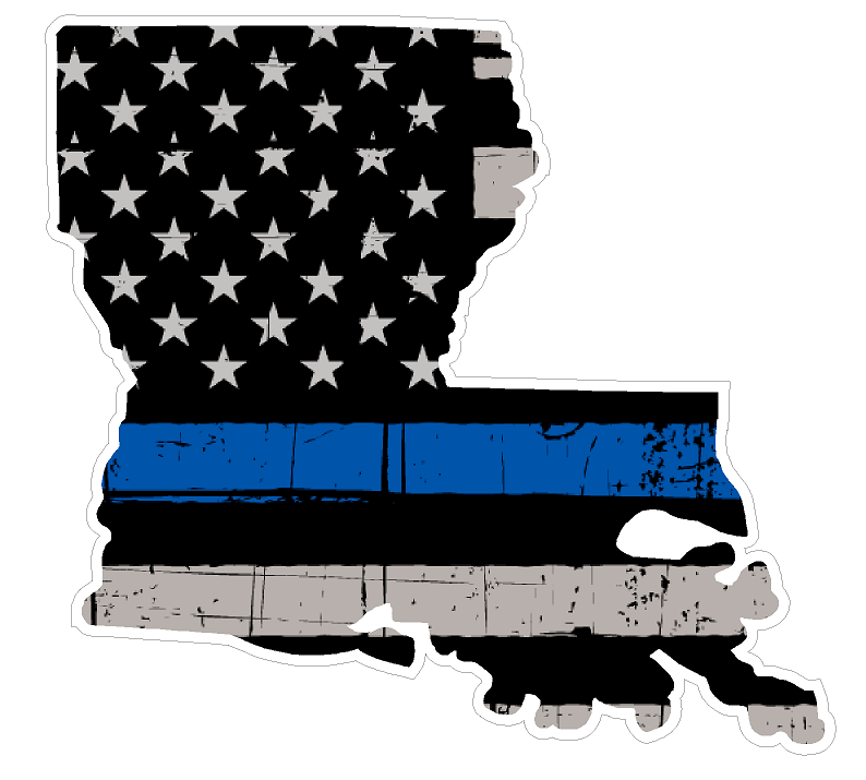 Louisiana State (V19) Thin Blue Line Vinyl Decal Sticker Car/Truck Laptop/Netbook Window