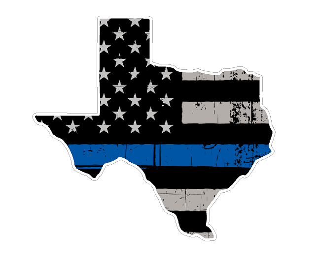 Texas State (V2) Thin Blue Line Vinyl Decal Sticker Car/Truck Laptop/Netbook Window