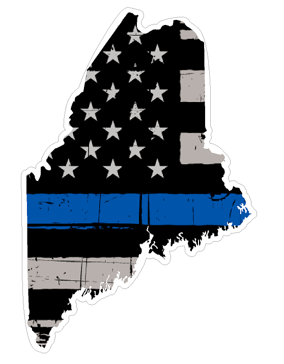 Maine State (V20) Thin Blue Line Vinyl Decal Sticker Car/Truck Laptop/Netbook Window