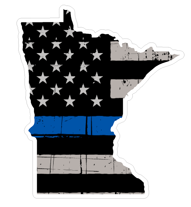 Minnesota State (V24) Thin Blue Line Vinyl Decal Sticker Car/Truck Laptop/Netbook Window