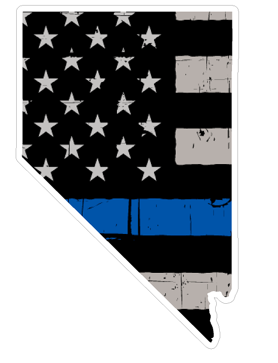 Nevada State (U29) Thin Blue Line Vinyl Yeti Tumbler Decal Sticker Laptop/Netbook