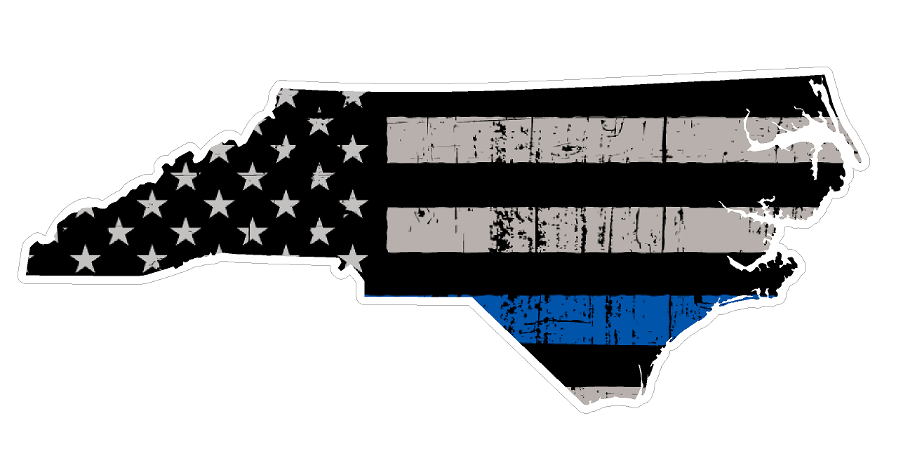 North Carolina State (U34) Thin Blue Line Vinyl Yeti Tumbler Decal Sticker Laptop/Netbook