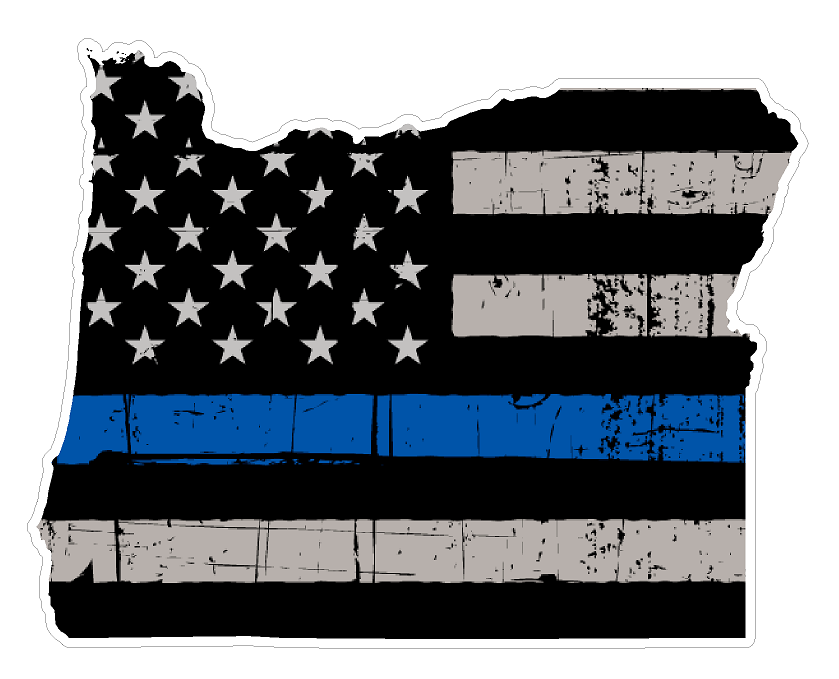 Oregon State (U38) Thin Blue Line Vinyl Yeti Tumbler Decal Sticker Laptop/Netbook