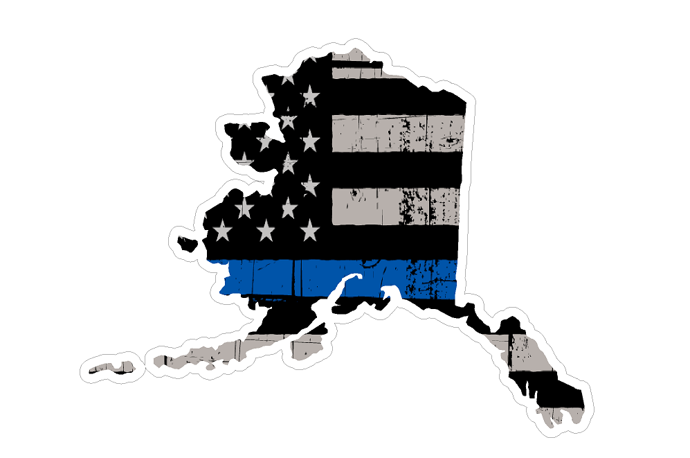 Alaska State (U4) Thin Blue Line Vinyl Yeti Tumbler Decal Sticker Laptop/Netbook