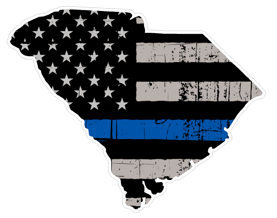 South Carolina State (U41) Thin Blue Line Vinyl Yeti Tumbler Decal Sticker Laptop/Netbook