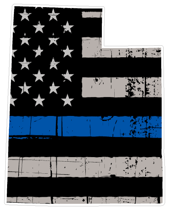 Utah State (U44) Thin Blue Line Vinyl Yeti Tumbler Decal Sticker Laptop/Netbook