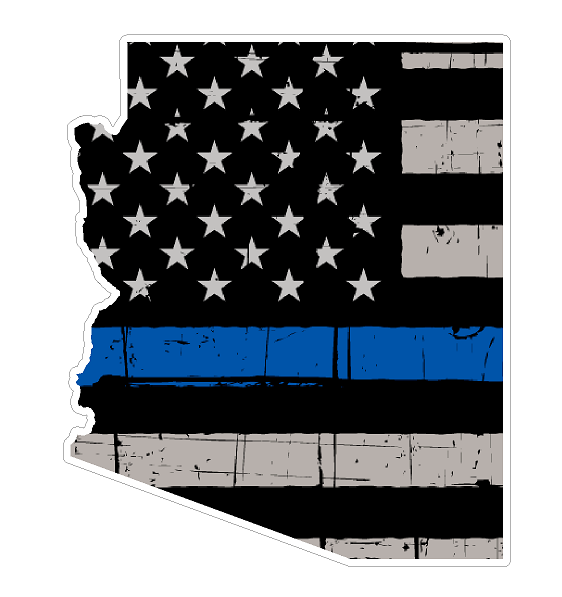 Arizona State (U5) Thin Blue Line Vinyl Yeti Tumbler Decal Sticker Laptop/Netbook
