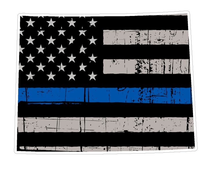 Wyoming State (U50) Thin Blue Line Vinyl Yeti Tumbler Decal Sticker Laptop/Netbook