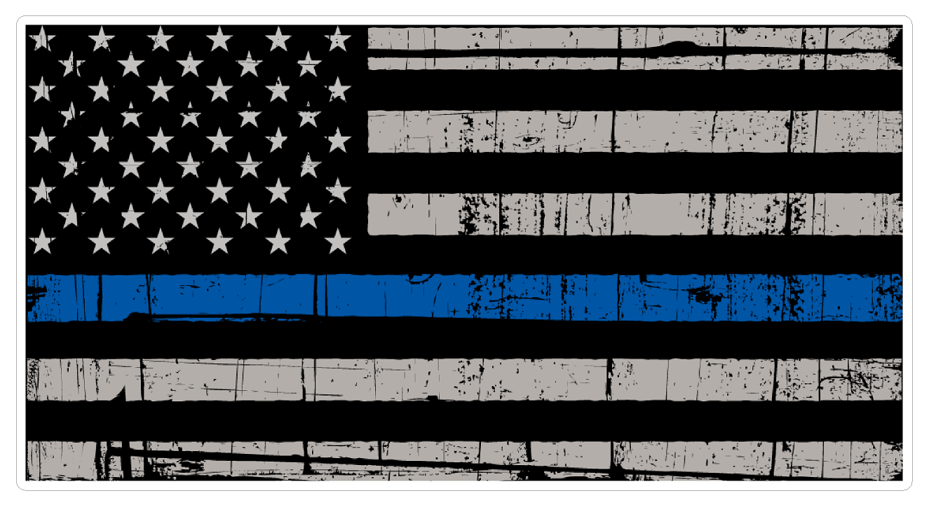 American Flag (V55) Thin Blue Line Vinyl Decal Sticker Distressed Car Laptop/Netbook Window