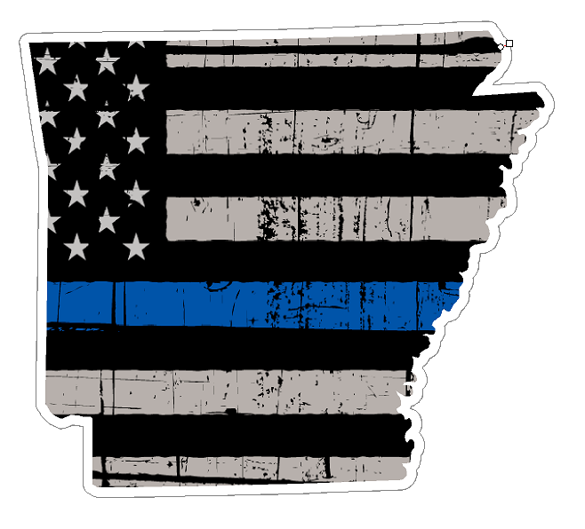 Arkansas State (U6) Thin Blue Line Vinyl Yeti Tumbler Decal Sticker Laptop/Netbook