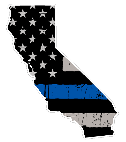 California State (U7) Thin Blue Line Vinyl Yeti Tumbler Decal Sticker Laptop/Netbook