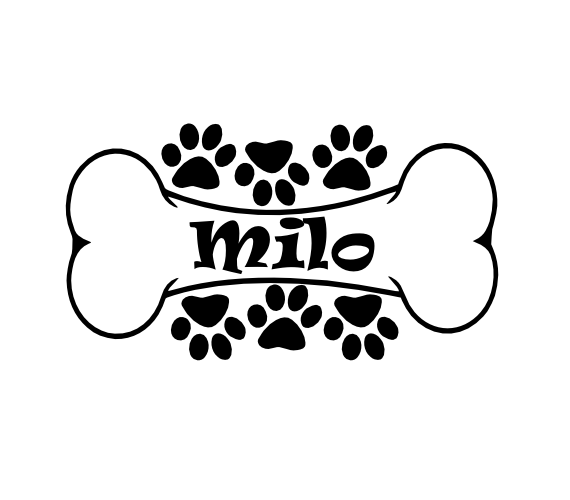 Personalized (W21) Name Dog Bone Vinyl Decal Sticker for Wall Custom Arts & Crafts/Mission Black and Greenstar