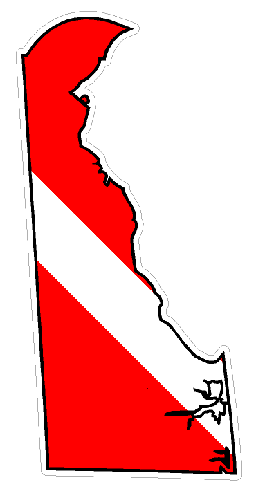 Delaware State (Y10) Diver Down Flag Vinyl Decal Sticker Car Laptop/Netbook
