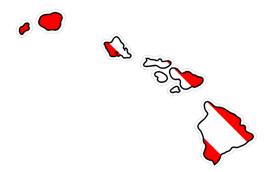 Hawaii State (B12) Diver Down Flag Yeti Tumbler Decal Sticker Laptop