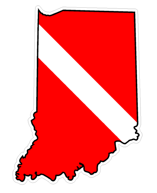 Indiana State (B15) Diver Down Flag Yeti Tumbler Decal Sticker Laptop