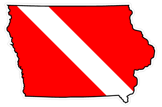 Iowa State (B16) Diver Down Flag Yeti Tumbler Decal Sticker Laptop