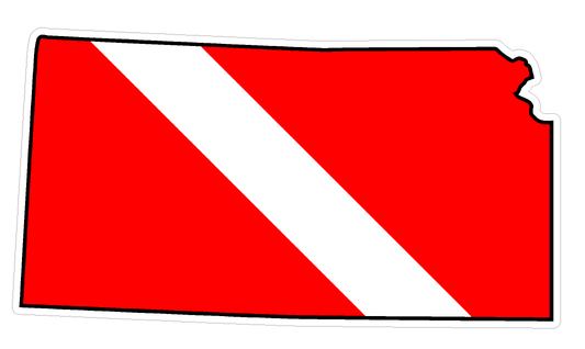 Kansas State (B17) Diver Down Flag Yeti Tumbler Decal Sticker Laptop