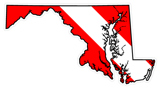 Maryland State (B21) Diver Down Flag Yeti Tumbler Decal Sticker Laptop