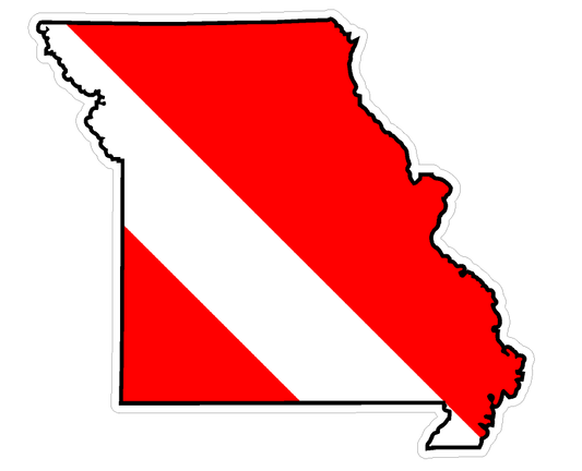 Missouri State (Y26) Diver Down Flag Vinyl Decal Sticker Car Laptop/Netbook