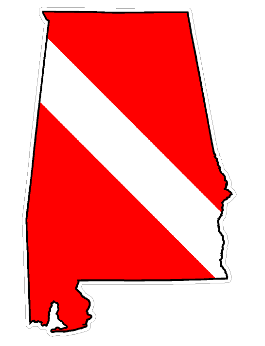 Alabama State (B3) Diver Down Flag Yeti Tumbler Decal Sticker Laptop