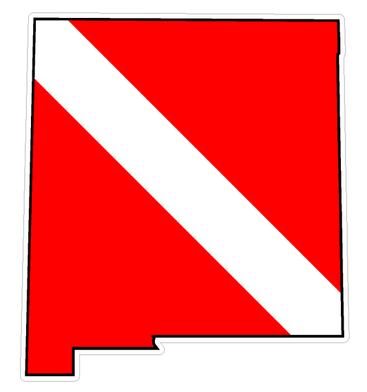 New Mexico State (B32) Diver Down Flag Yeti Tumbler Decal Sticker Laptop