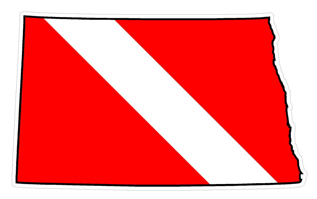 North Dakota State (Y35) Diver Down Flag Vinyl Decal Sticker Car Laptop/Netbook