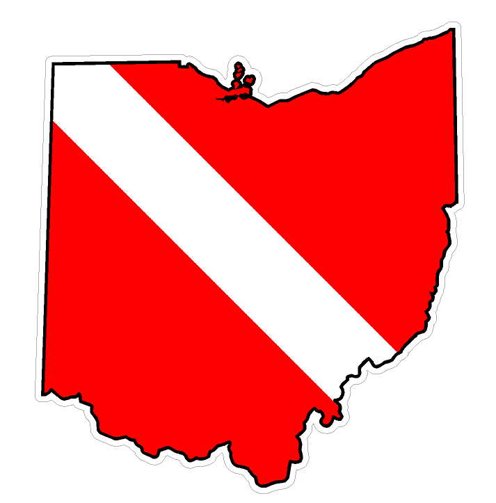Ohio State (Y36) Diver Down Flag Vinyl Decal Sticker Car Laptop/Netbook