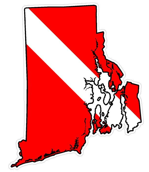 Rhode Island State (Y40) Diver Down Flag Vinyl Decal Sticker Car Laptop/Netbook