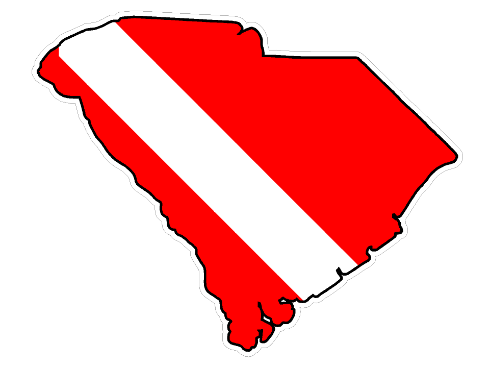 South Carolina State (B41) Diver Down Flag Yeti Tumbler Decal Sticker Laptop