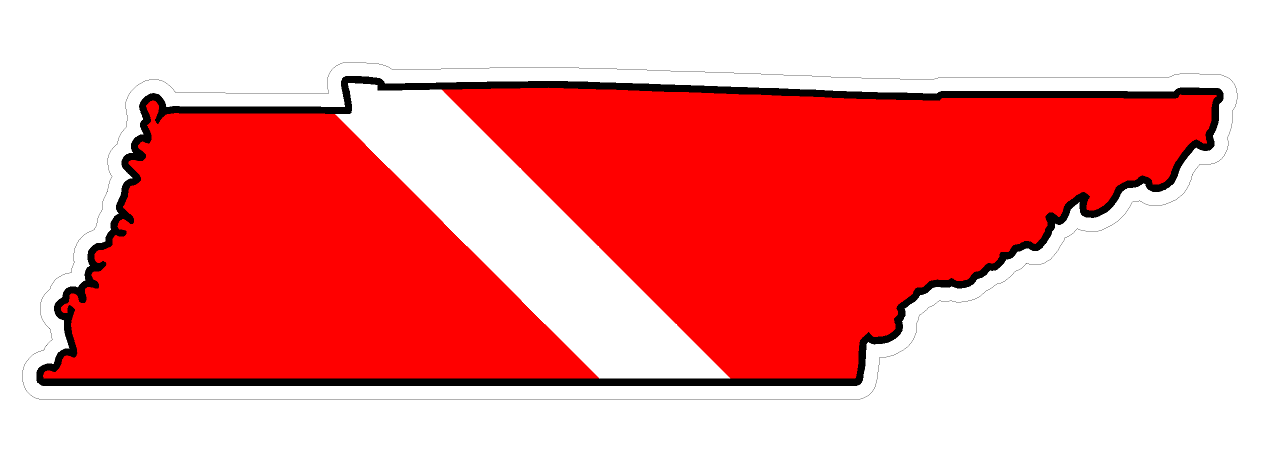 Tennessee State (Y43) Diver Down Flag Vinyl Decal Sticker Car Laptop/Netbook