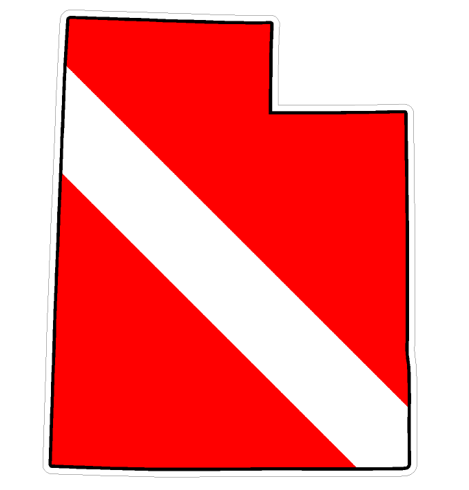 Utah State (Y44) Diver Down Flag Vinyl Decal Sticker Car Laptop/Netbook