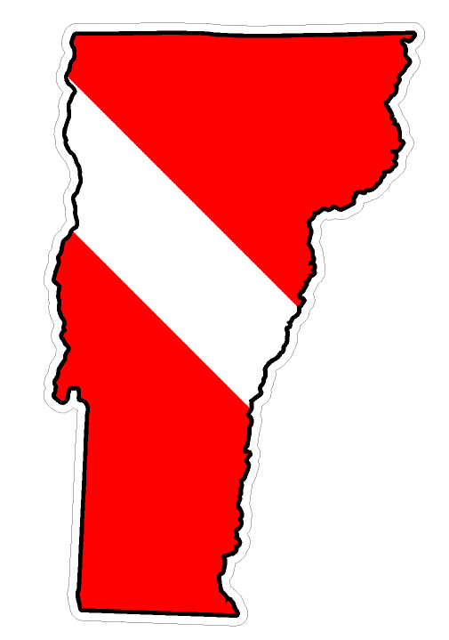 Vermont State (B45) Diver Down Flag Yeti Tumbler Decal Sticker Laptop