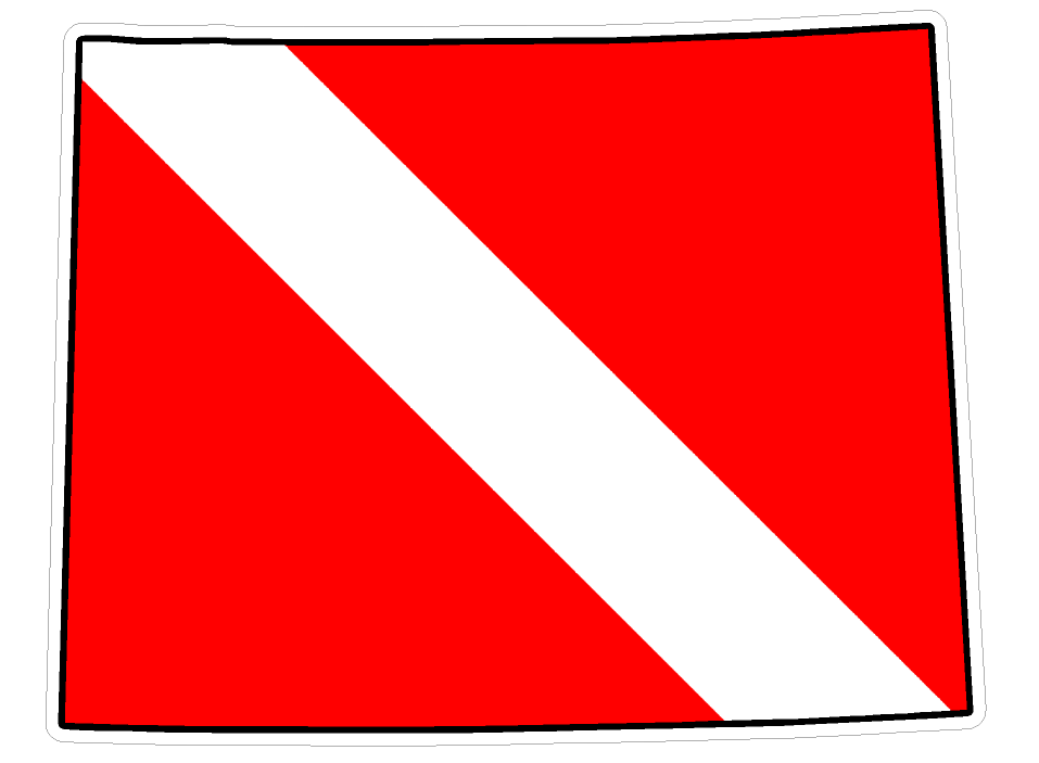 Wyoming State (Y50) Diver Down Flag Vinyl Decal Sticker Car Laptop/Netbook