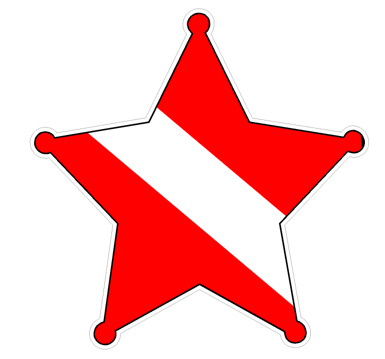 Badge Shape (Y54) Diver Down Flag Vinyl Decal Sticker Car Laptop/Netbook Window