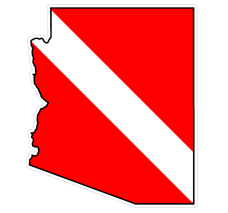 Arizona State (Y5) Diver Down Flag Vinyl Decal Sticker Car Laptop/Netbook