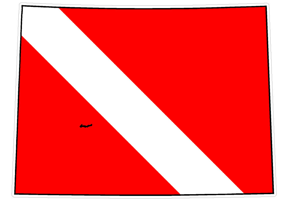 Colorado State (B8) Diver Down Flag Yeti Tumbler Decal Sticker Laptop