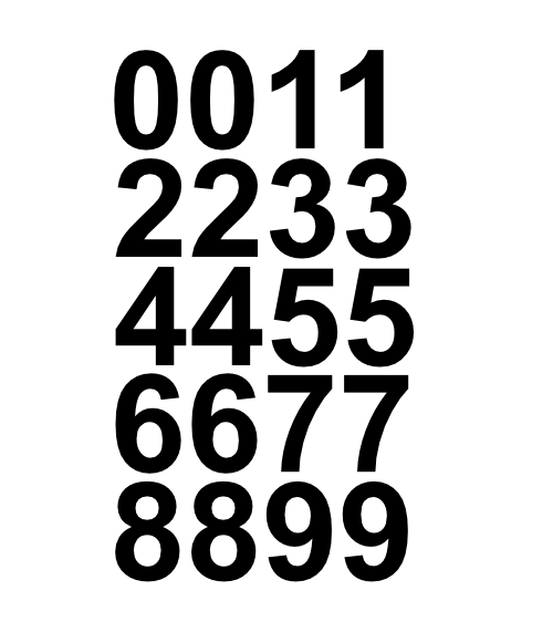 4" Inch Premium Mailbox Number Vinyl Decal Sticker Sheet (Black)