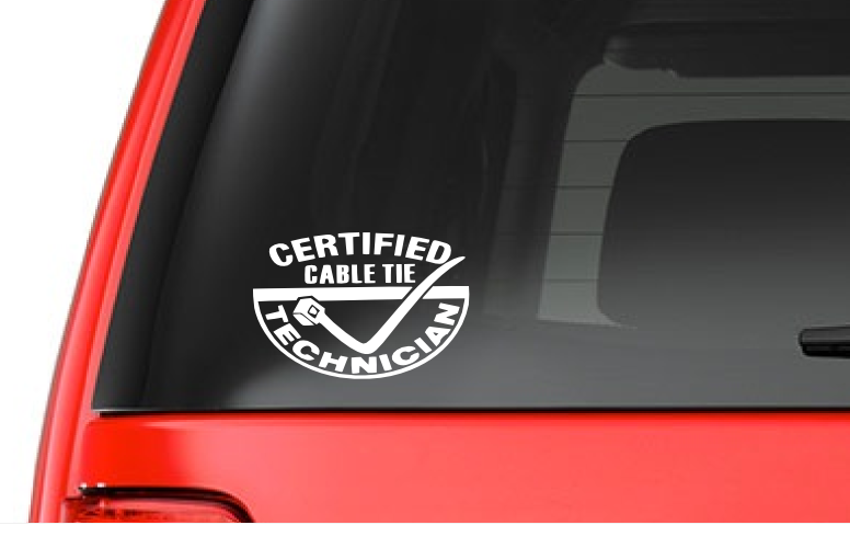 Cable Tie Technician (M40) Vinyl Decal Sticker Car/Truck Laptop/Netbook Window