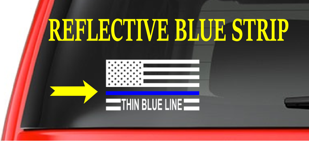 American Flag (F14) Thin Blue Line Cop Police Sheriff Trooper Vinyl Decal Sticker Car Window