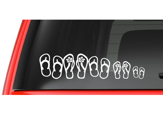 Flip Flop Family (F19) Vinyl Decal Sticker Car/Truck Laptop/Netbook Window