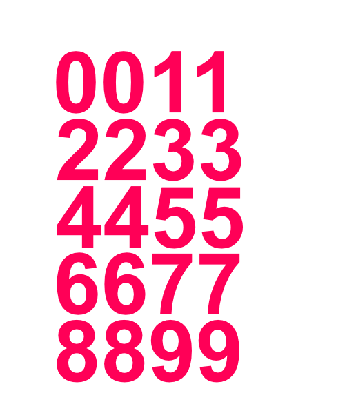 2" Inch Premium Mailbox Number Vinyl Decal Sticker Sheet (Hot Pink)