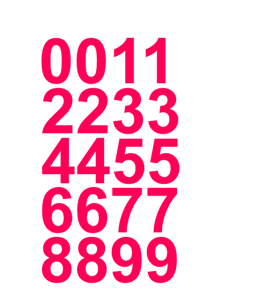 1.5" Inch Premium Mailbox Number Vinyl Decal Sticker Sheet (Hot Pink)