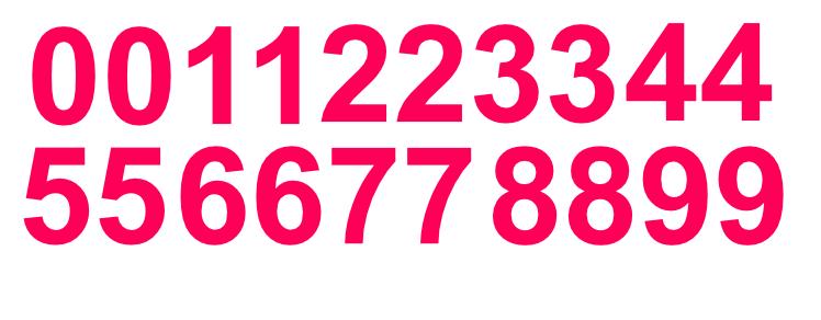 3" Inch Premium Mailbox Number Vinyl Decal Sticker Sheet (Hot Pink)
