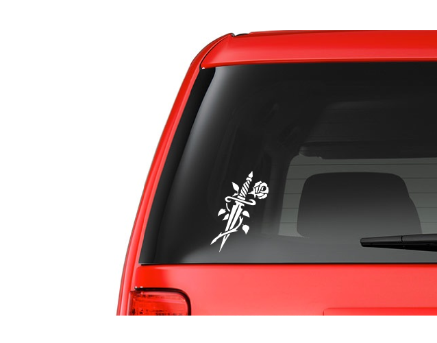 Dagger and Rose (M6) Vinyl Decal Sticker Car/Truck Laptop/Netbook Window