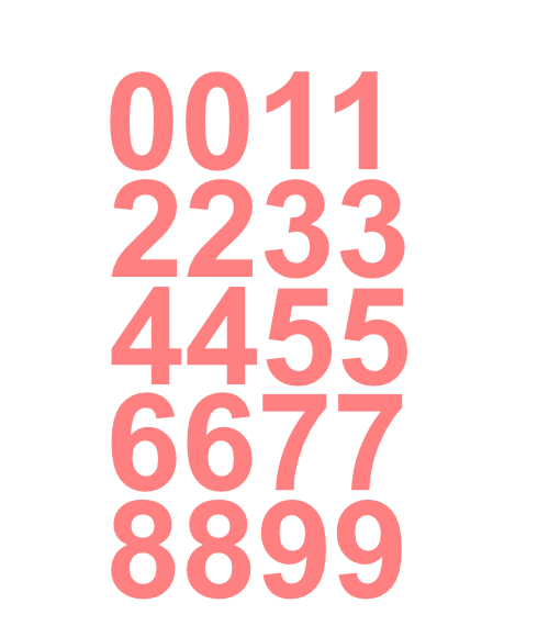 1 3/8" Inch Premium Mailbox Number Vinyl Decal Sticker Sheet (Soft Pink)