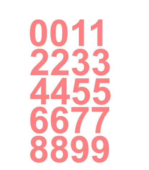 2" Inch Premium Mailbox Number Vinyl Decal Sticker Sheet (Soft Pink)