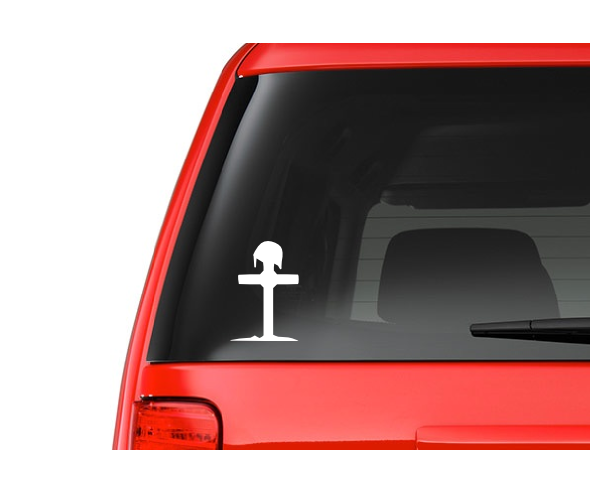 Helemt On Cross (R1) Vinyl Decal Sticker Car/Truck Laptop/Netbook Window